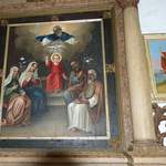 Tableau du retable : la Sainte Trinité + les parents et les grands-parents de Jésus